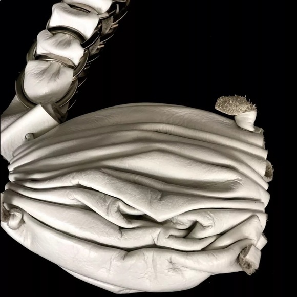 David Galan Ruched Leather O-Ring Strap Wristlet - Picture 3 of 5